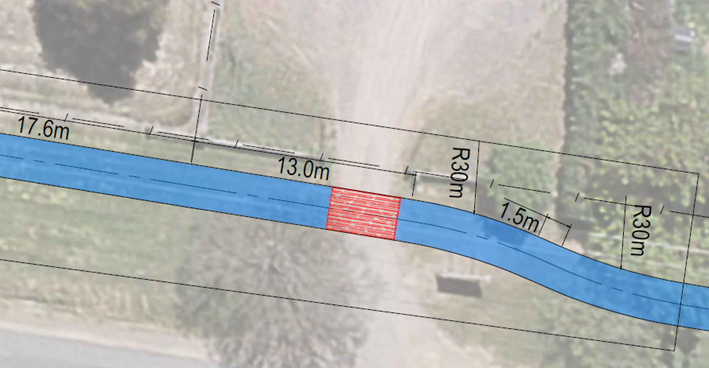 Malcolm Street Footpath - Image of plans (proposed spray seal shared path, including across resident driveways).png