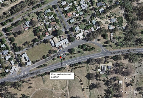 Proposed water tank location