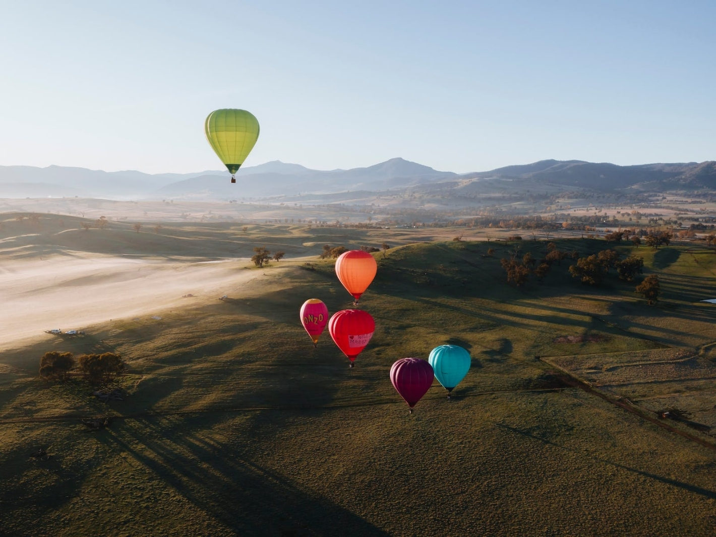 Hot air balloons over Mansfield