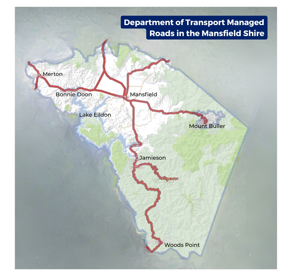 Dept of Transport managed roads in Mansfield Shire
