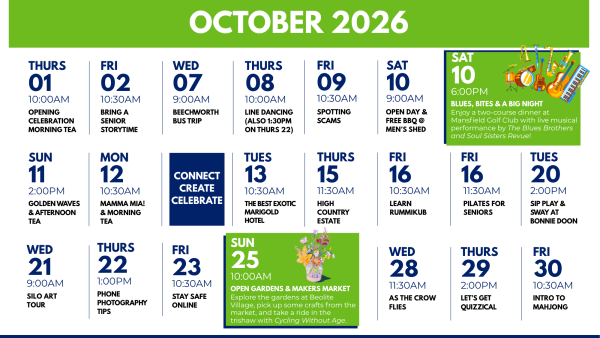 Seniors festival calendar 2026